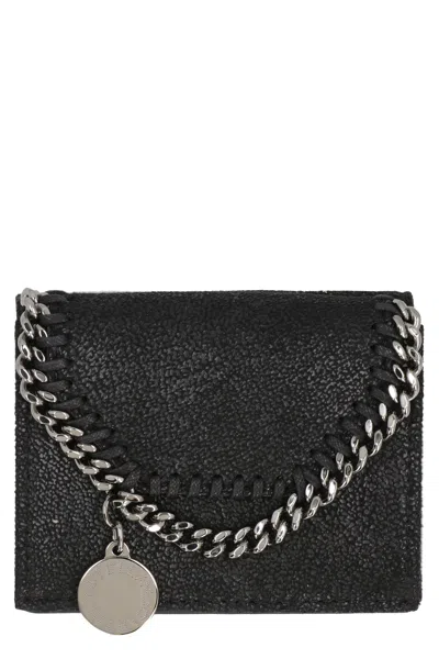 Stella Mccartney Falabella Mini Tri-fold Wallet In Black