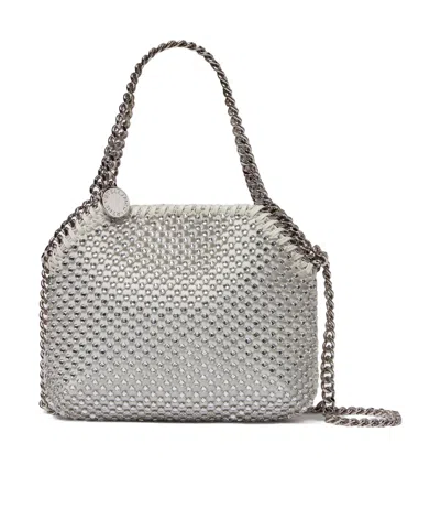 Stella Mccartney Falabella Miniature Crystal Handbag In Gray