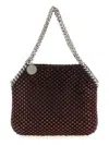 Stella Mccartney Falabella Tiny Bag Crystal Hotfix On Alter Suede Crossbody Bags Bordeaux