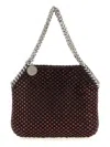 Stella Mccartney Falabella Tiny Bag Crystal Hotfix On Alter Suede Crossbody Bags Bordeaux In Red
