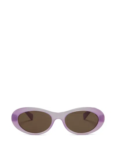 Stella Mccartney Falabella Oval-frame Sunglasses In Violett