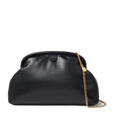 Stella Mccartney Falabella Padded Soft Clutch In Black