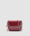 Stella Mccartney Falabella Patent Flap Crossbody Bag In Burgundy