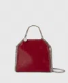 Stella Mccartney Falabella Patent Tiny Tote Bag In Burgundy
