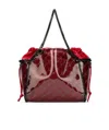 Stella Mccartney Falabella Plastic Transparent Tote Bag In Red