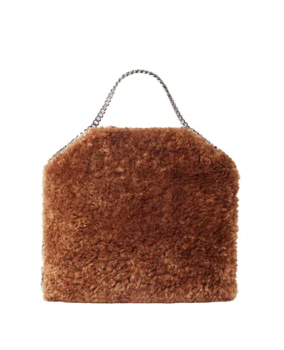 Stella Mccartney Falabella Plush Fold-over Tote Bag In Brown