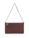 Stella Mccartney Falabella Pochette Accessoire Crystal Hotfix On Alter Suede Shoulder Bags Bordeaux