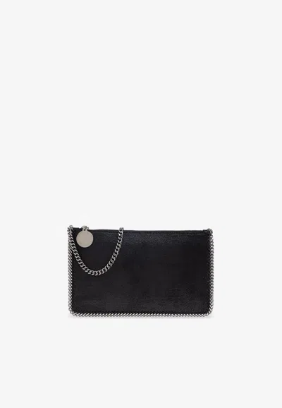 Stella Mccartney Falabella Pochette Logo Charm Shoulder Bag In Black