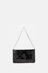 Stella Mccartney Falabella Pochette With Sequins Embroidery In Black