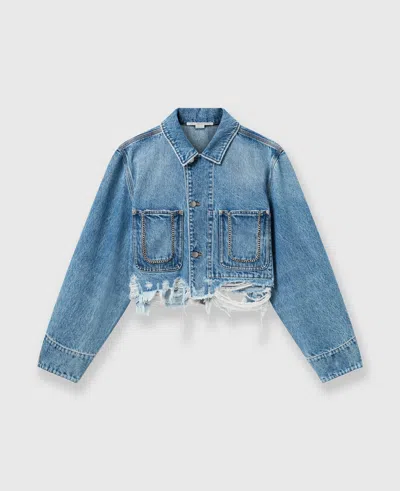 Stella Mccartney Falabella Pocket Denim Jacket In Blue