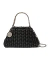 Stella Mccartney Falabella Popcorn Drawstring Crossbody Bag In Black