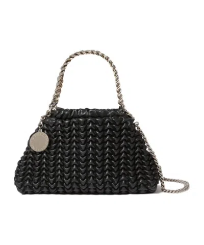 Stella Mccartney Falabella Popcorn Drawstring Crossbody Bag In Black