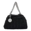 Stella Mccartney Falabella Popcorn Drawstring Crossbody Bag In Black