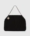 Stella Mccartney Falabella Popcorn Drawstring Tote Bag In Black