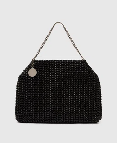 Stella Mccartney Falabella Popcorn Drawstring Tote Bag In Black