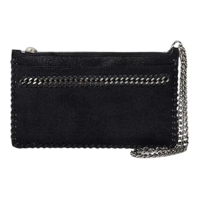 Stella Mccartney Falabella Pouch Eco Shaggy Deer In Black