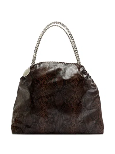 Stella Mccartney Falabella Python-effec Shoulder Bag In Brown