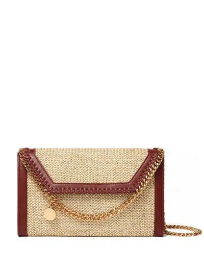 Stella Mccartney Falabella Raffia Crossbody Bag In Red