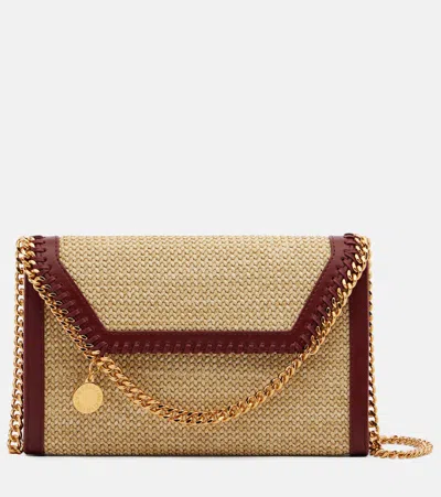 Stella Mccartney Falabella Raffia-effect Wallet On Chain In Pink