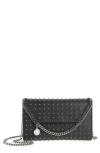 Stella Mccartney Falabella Rock Edition Ny Faux Leather Wallet On A Chain In Black