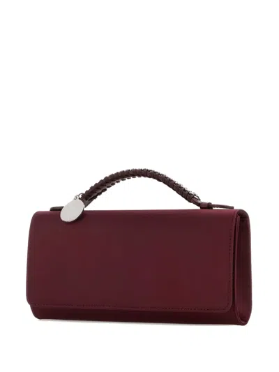 Stella Mccartney Falabella Satin Braided-handle Tote In Red