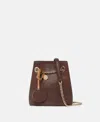 Stella Mccartney Falabella Scale-embossed Bucket Bag In Chocolate Brown