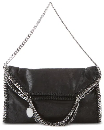 Stella Mccartney Falabella Shaggy Deer Fold Over Tote In Black