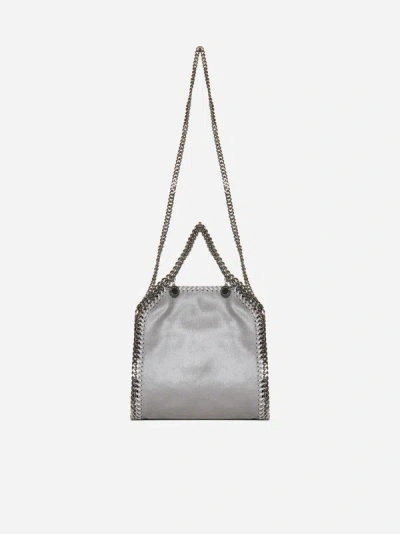 Stella Mccartney Small Falabella Shaggy Deer Faux Leather Tote In Grey