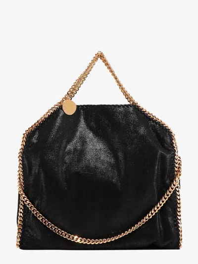 Stella Mccartney The Falabella Medium Vegetarian Brushed-leather Shoulder Bag In Black