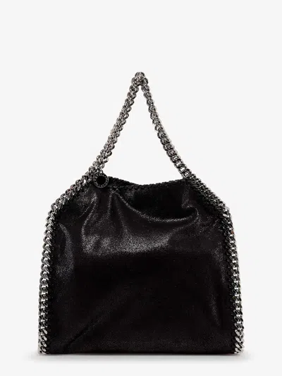 Stella Mccartney Falabella Shaggy Deer Shoulder Bag With Iconic Chain In Black