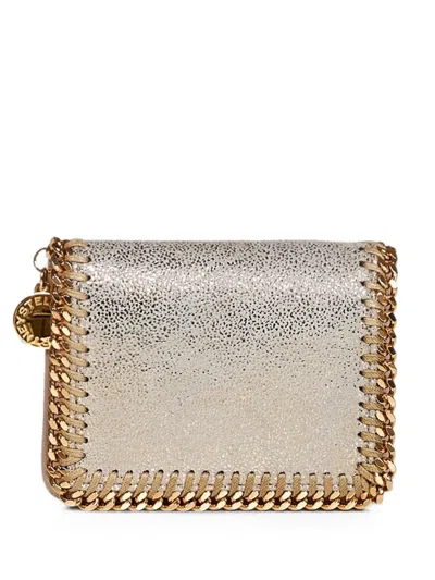 Stella Mccartney Falabella Shaggy Deer Wallet In Silver