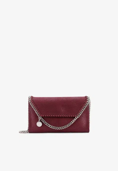 Stella Mccartney Falabella Shaggy Shoulder Bag In Burgundy