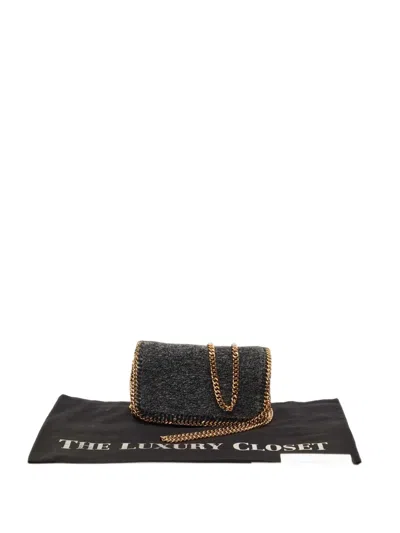 Pre-owned Stella Mccartney Falabella Shearling Shoulder Bag In Grey
