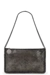 Stella Mccartney Falabella Shiny Chamois Pouch In Ruthenium