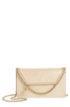 Stella Mccartney Falabella Shiny Dot Faux Leather Wallet On A Chain In Neutral