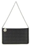 Stella Mccartney Falabella Stud-embellished Chain Shoulder Bag In Black