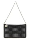 Stella Mccartney Falabella Stud-embellished Chain Shoulder Bag In Black