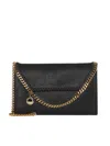 Stella Mccartney Falabella Mini Shoulder Bag In Black Polyester In Black