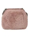 Stella Mccartney Fluffy Fabric Mini Shoulder Bag In Dusty Rose