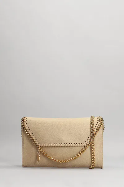 Stella Mccartney The Falabella Mini Faux Brushed-leather Shoulder Bag In Beige