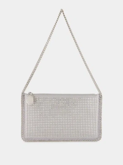 Stella Mccartney Stella Mc Cartney Falabella Pochette Accessoire Eco Crystal Hotfix In Silver