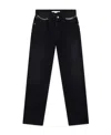 Stella Mccartney Falabella Chain-embellished Slim-leg Jeans In Black
