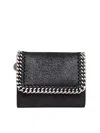Stella Mccartney Small Falabella Logo-charm Wallet In Black