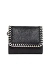 Stella Mccartney Small Falabella Logo-charm Wallet In Black