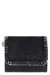 Stella Mccartney Women Black Shaggy Deer Small Falabella Wallet In Black