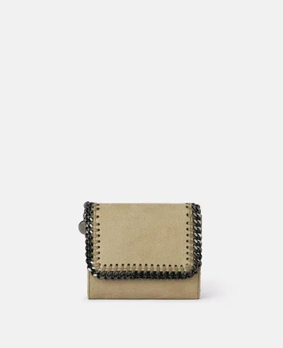 Stella Mccartney Falabella Small Flap Wallet In Beige