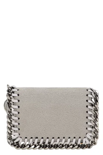 Stella Mccartney Falabella Small Flap Wallet In Gray