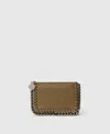 Stella Mccartney Falabella Small Flap Wallet In Green