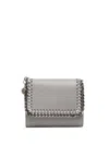 Stella Mccartney Falabella Flap Cardholder In Light Grey