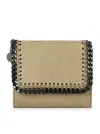 Stella Mccartney Falabella Small Flap Wallet In Light Khaki